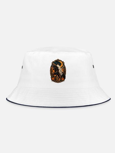 Ghost Cowboy on Horse - Bucket Hat - Weiß/Navy