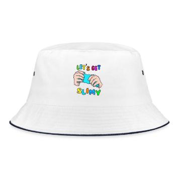 Slime Geschenk lustig Kinder Schleim Spruch - Bucket Hat - Weiß/Navy - Vorne