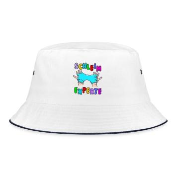 Schleim Kinder Geschenk Slime Hobby basteln - Bucket Hat - Weiß/Navy - Vorne