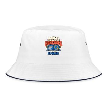 Alpha-gal-syndrom Alpha-gal-allergie Rotes Fleisch - Bucket Hat - Weiß/Navy - Vorne