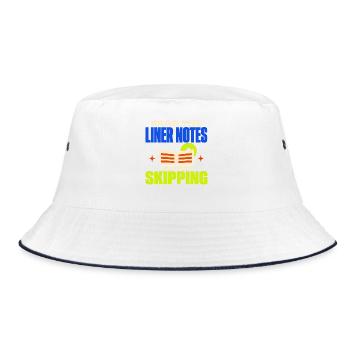 Cd-sammler Kompaktplatte Physisches Medium - Bucket Hat - Weiß/Navy - Vorne