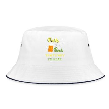 Dart Dartboard Dartpfeil - Bucket Hat - Weiß/Navy - Vorne