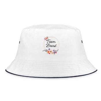 Team Braut Blumenkranz - Bucket Hat - Weiß/Navy - Vorne