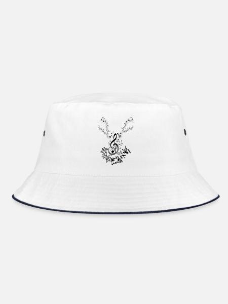 Musiknoten Musik Musiker Notenschlüssel Noten - Bucket Hat - Weiß/Navy