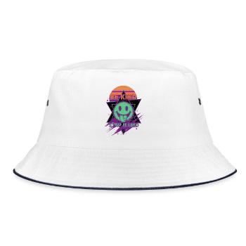 Trippy Festival Be Kind, bleib seltsam, Hippie - Bucket Hat - Weiß/Navy - Vorne