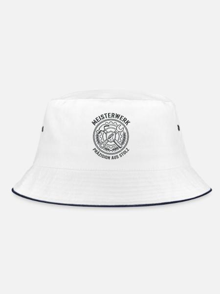 Meisterwerk Handwerker – Präzision aus Stolz - Bucket Hat - Weiß/Navy