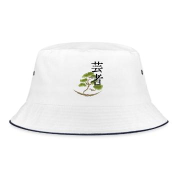 japan Drachen japanisch anime asiatisch - Bucket Hat - Weiß/Navy - Vorne