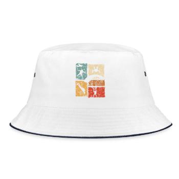 Fallschirmspringer Fallschirmsprung mit Fallschirm - Bucket Hat - Weiß/Navy - Vorne