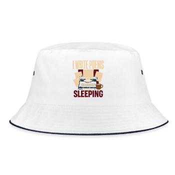 Liebhaber Der Poesie Dichter Poesie-club - Bucket Hat - Weiß/Navy - Vorne