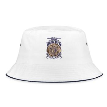 Hippie-Musik, trippy-Pilz-Rave, Stimmung in 4D - Bucket Hat - Weiß/Navy - Vorne