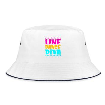 Linedance - Bucket Hat - Weiß/Navy - Vorne