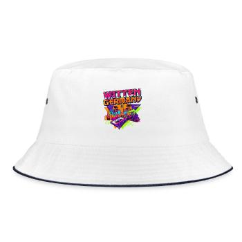Witten Germany Retrowave City Pop Aesthetics - Bucket Hat - Weiß/Navy - Vorne