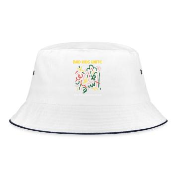 Bad Kids Unite T-Shirt – Rebellisches Statement Sh - Bucket Hat - Weiß/Navy - Vorne