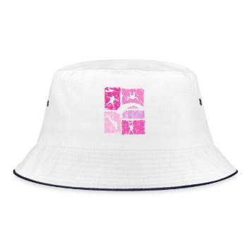Fallschirmspringer Freifall Fallschirm Extremsport - Bucket Hat - Weiß/Navy - Vorne