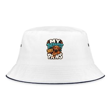 Rhodesian Dog - Bucket Hat - Weiß/Navy - Vorne