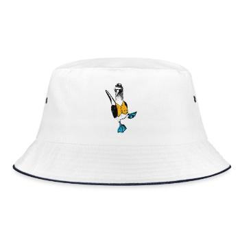 Blautölpel mit Weste - Bucket Hat - Weiß/Navy - Vorne