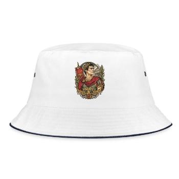 Römischer Kaiser - Bucket Hat - Weiß/Navy - Vorne