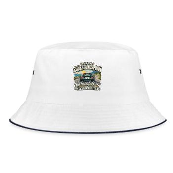 Mein Ruhestandsplan Cabrio fahren in der Rente  - Bucket Hat - Weiß/Navy - Vorne