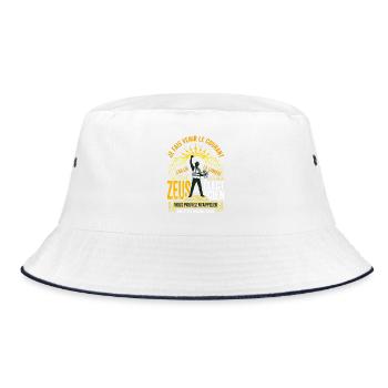 Zeus- oder Elektriker-Humorjob - Bucket Hat - Weiß/Navy - Vorne