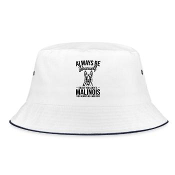 Malinois Spruch Hunde Lustiges Malinois Geschenk - Bucket Hat - Weiß/Navy - Vorne