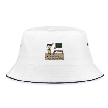 Der fälschende Philosoph - Bucket Hat - Weiß/Navy - Vorne