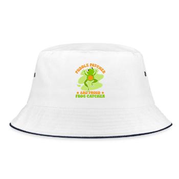Frog Catcher Puddle Patcher & Proud Catcher Frog - Bucket Hat - Weiß/Navy - Vorne
