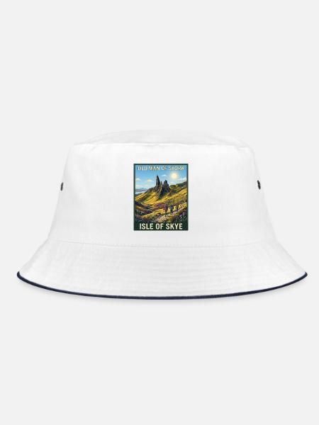 Alter Mann von Storr, Isle of Skye, - Bucket Hat - Weiß/Navy