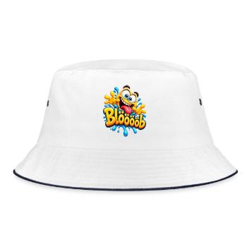 Bloooob Splash Cartoon - Bucket Hat - Weiß/Navy - Vorne