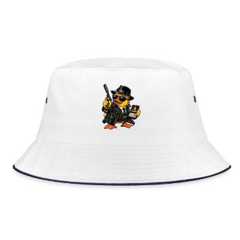 00-QUAK – Der Spion - Bucket Hat - Weiß/Navy - Vorne