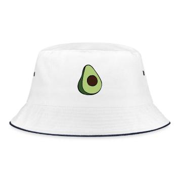 Avocado Half Minimalist Green Slice - Bucket Hat - Weiß/Navy - Vorne