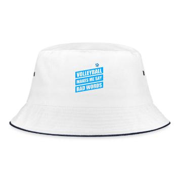 Volleyball makes me say bad word Volleyballspieler - Bucket Hat - Weiß/Navy - Vorne