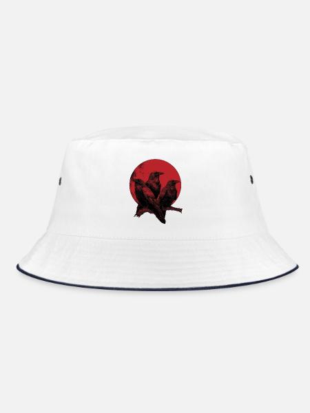 Raben - Bucket Hat - Weiß/Navy