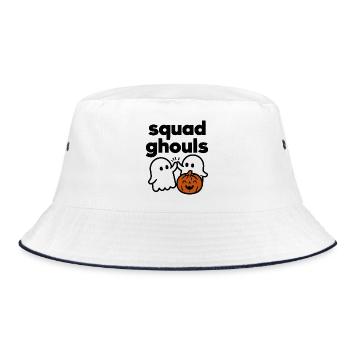 Squad Ghouls Halloween Pumpkin Crew - Bucket Hat - Weiß/Navy - Vorne