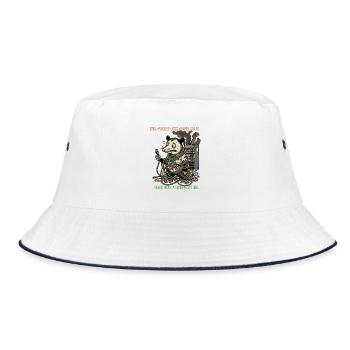 Sysadmin T-Shirt Server Kabelsalat IT Admin - Bucket Hat - Weiß/Navy - Vorne
