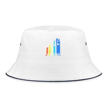 Square Dance - Bucket Hat - Weiß/Navy - Vorne