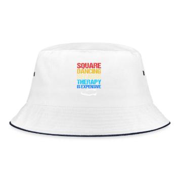 Square Dance - Bucket Hat - Weiß/Navy - Vorne