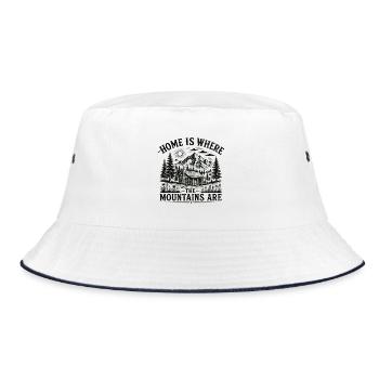 Zuhause ist, wo die Berge sind - Bucket Hat - Weiß/Navy - Vorne