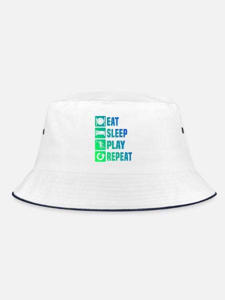 Faustballspielen Geschenkidee für ein Ballsportler - Bucket Hat - Weiß/Navy