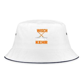 I Wisch I Don't Kehr Haushalt Humor Spruch - Bucket Hat - Weiß/Navy - Vorne