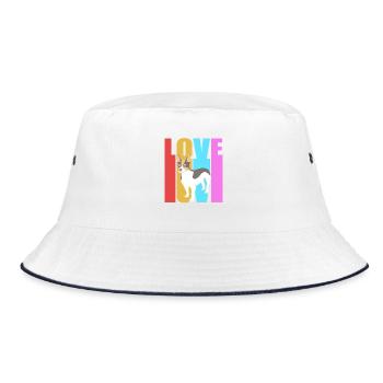 Rat Terrier - Bucket Hat - Weiß/Navy - Vorne