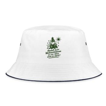 Nadelt Euer Weihnachtsbaum bei der Hitze auch so - Bucket Hat - Weiß/Navy - Vorne