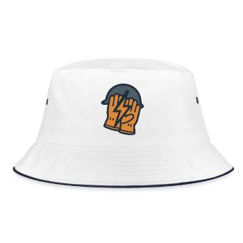 Isolierter Blitzhelm. - Bucket Hat - Weiß/Navy - Vorne