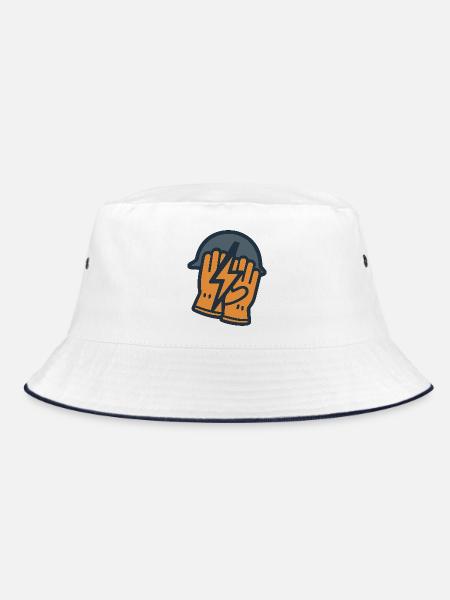 Isolierter Blitzhelm. - Bucket Hat - Weiß/Navy