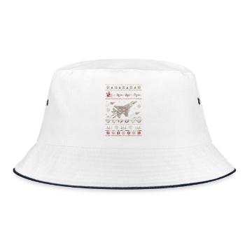F15 Eagle Weihnachtspullover - Bucket Hat - Weiß/Navy - Vorne