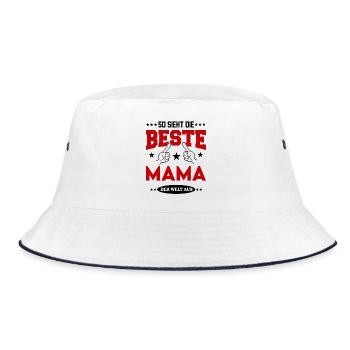 Beste Mama der Welt Familie Family T-Shirt - Bucket Hat - Weiß/Navy - Vorne