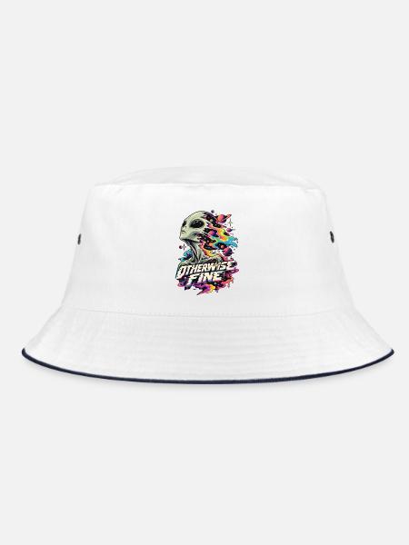 Alien Cosmic Flux - Bucket Hat - Weiß/Navy