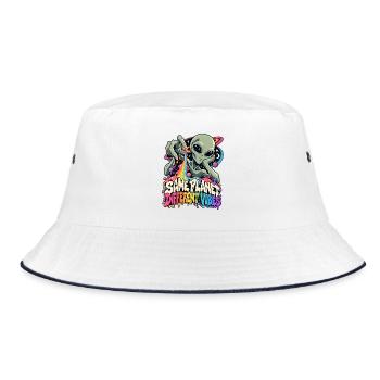 Gleicher Planet, andere Vibes - Bucket Hat - Weiß/Navy - Vorne