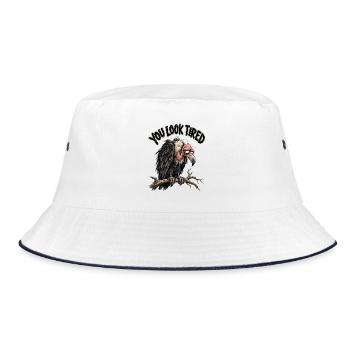 You Look Tired - Bucket Hat - Weiß/Navy - Vorne