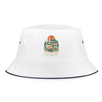 Bali Indonesien Balinesische Tempel - Bucket Hat - Weiß/Navy - Vorne