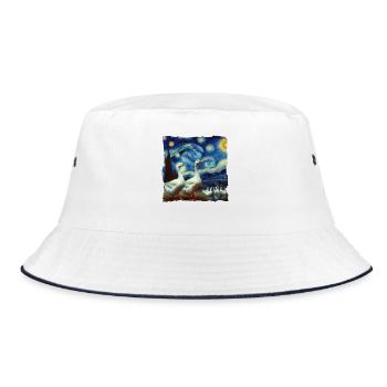 Gans Starry Night - Bucket Hat - Weiß/Navy - Vorne
